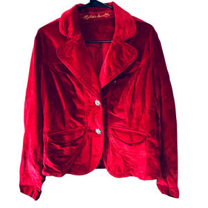 Kikit Jeans Red Blazer Long Sleeve Jacket L